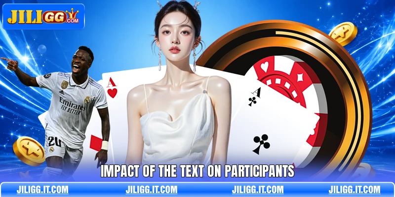 Impact of the text on participants Impact of the text on participants