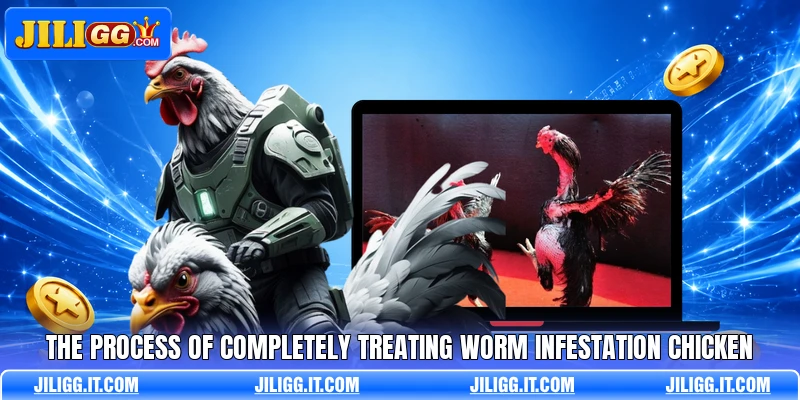 The process of completely treating worm infestation chicken